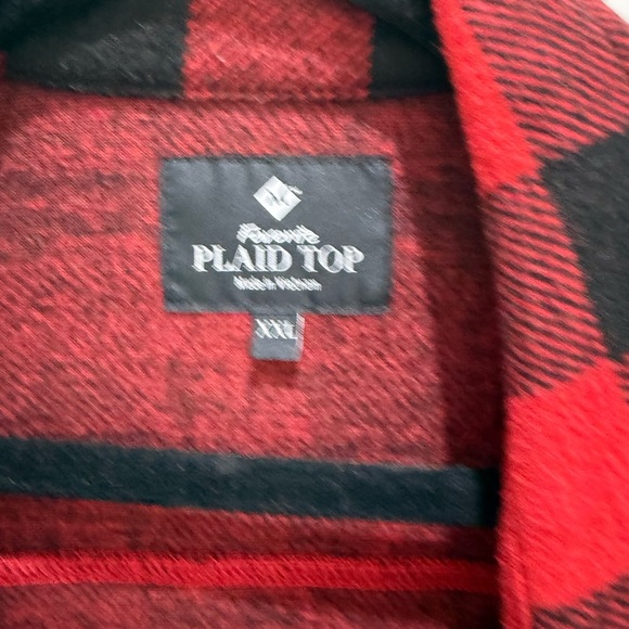 Plaid Top Red and Black Shirt - Picture 3 of 4